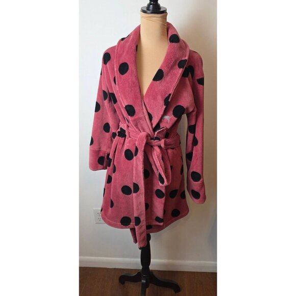 Victoria's Secret PINK Other - Victoria's Secret PINK Polka Dot Plush Robe size XS